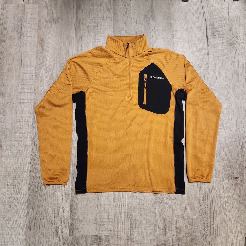 Columbia Gold and Black Pullover with Quarter Zipper Men’s Small